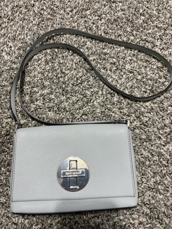 kate spade Handbags - Kate Spade Light Gray Crossbody Shoulder Bag with Turn-Lock Closure